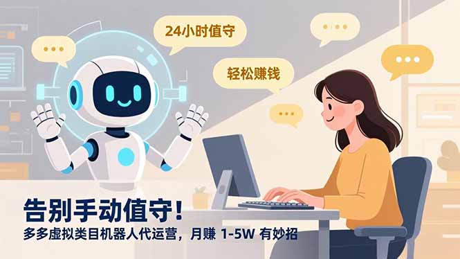 告别手动值守！多多虚拟类目机器人代运营，月赚 1-5W 有妙招-聚星云网创
