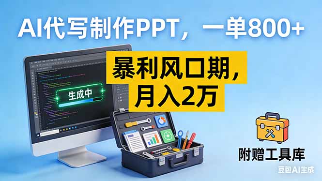 AI代写制作PPT，一单800+， 暴利风口期，月入2万【附工具】-聚星云网创