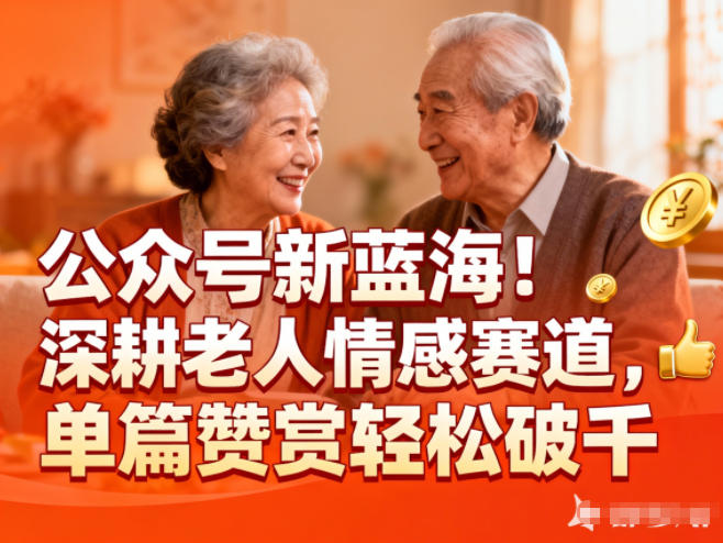 公众号新蓝海！深耕老人情感赛道，单篇赞赏轻松破1k-聚星云网创