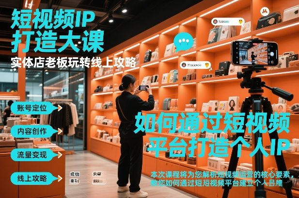 短视频ip打造大课，实体店老板玩转线上攻略-聚星云网创