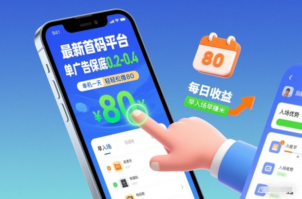 最新首码平台，单广告保底0.2-0.4，单机一天轻松撸80，早入场早賺米【揭秘】-聚星云网创