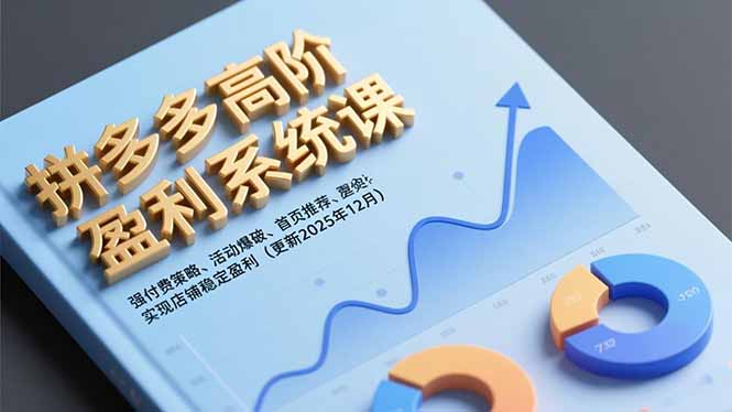 拼多多高阶盈利系统课，强付费策略、活动爆破、首页推荐，实现店铺稳定盈利(更新12月-聚星云网创