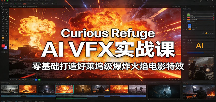 Curious Refuge AI VFX实战课，零基础打造好莱坞级爆炸火焰电影特效-聚星云网创