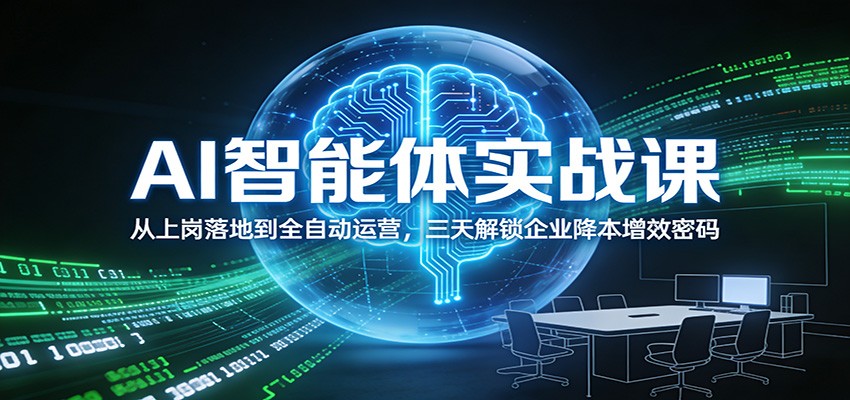 AI智能体实战课：从上岗落地到全自动运营，三天解锁企业降本增效密码-聚星云网创