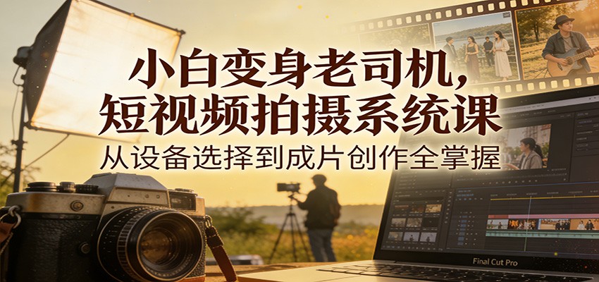 小白变身老司机，短视频拍摄系统课，从设备选择到成片创作全掌握-聚星云网创